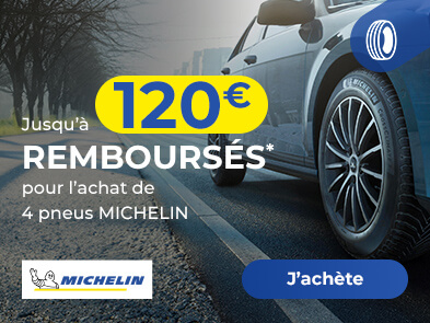 Jusqu'à 120€ remboursés pour l'achat de 4 pneus MICHELIN