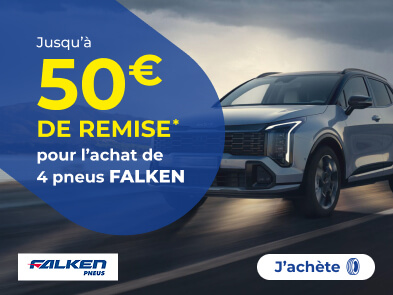 Jusqu'à 50€ de remise* pour l'achat de 4 pneus FALKEN