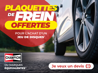 Plaquettes de frein offertes pour l’achat d’un jeu de disques